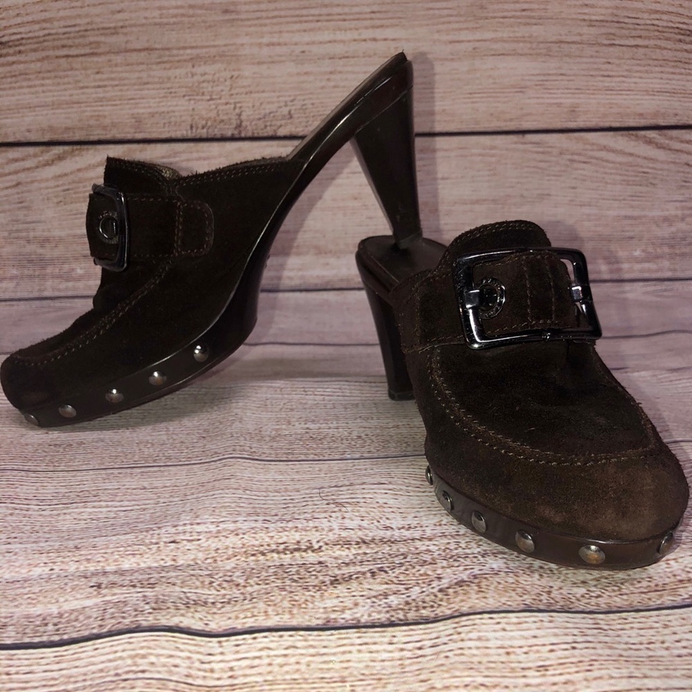 Stuart Weitzman Double Agent Cola Suede Mule - Picture 5 of 12